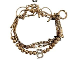 Nordstrom “B” Initial Gold Bracelet Letter B Gift NWT